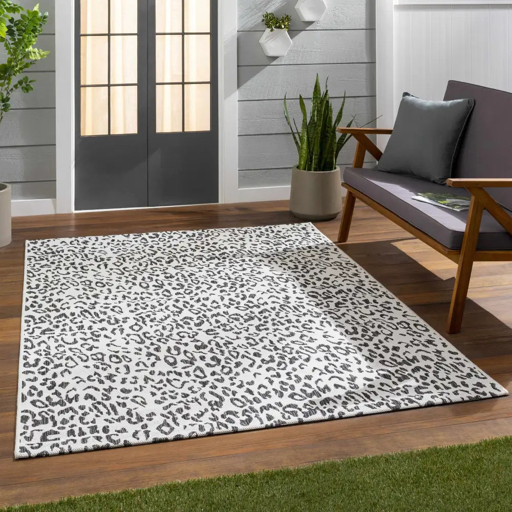 Alderbury White Leopard Print Rug - Boutique Rugs