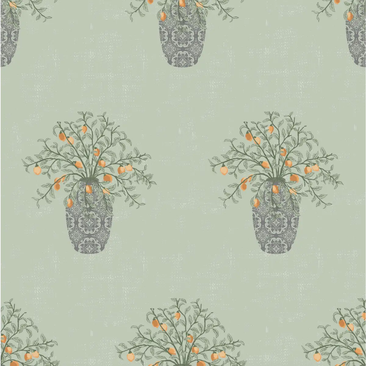 Alessa Wallpaper - Flower Vases - by The Bright Leaf Design - Sample 1 foot by 1 foot / Light - Loomwell Home Goods