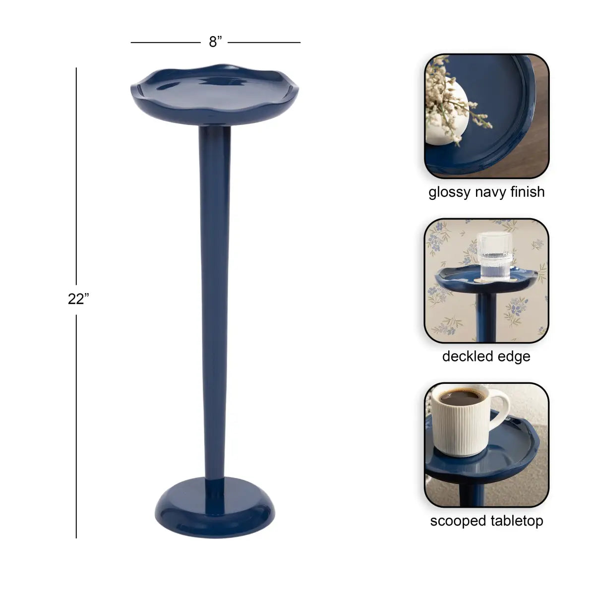 Alessia Cocktail Table or Plant Stand - Pink or Navy - kateandlaurel