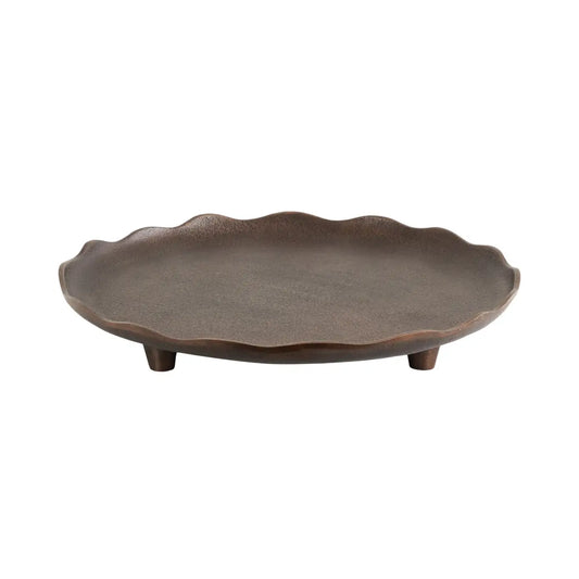 Alessia Decorative Metal Tray - Bronze - kateandlaurel