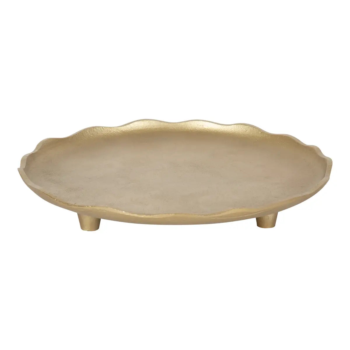 Alessia Decorative Metal Tray - Gold - kateandlaurel