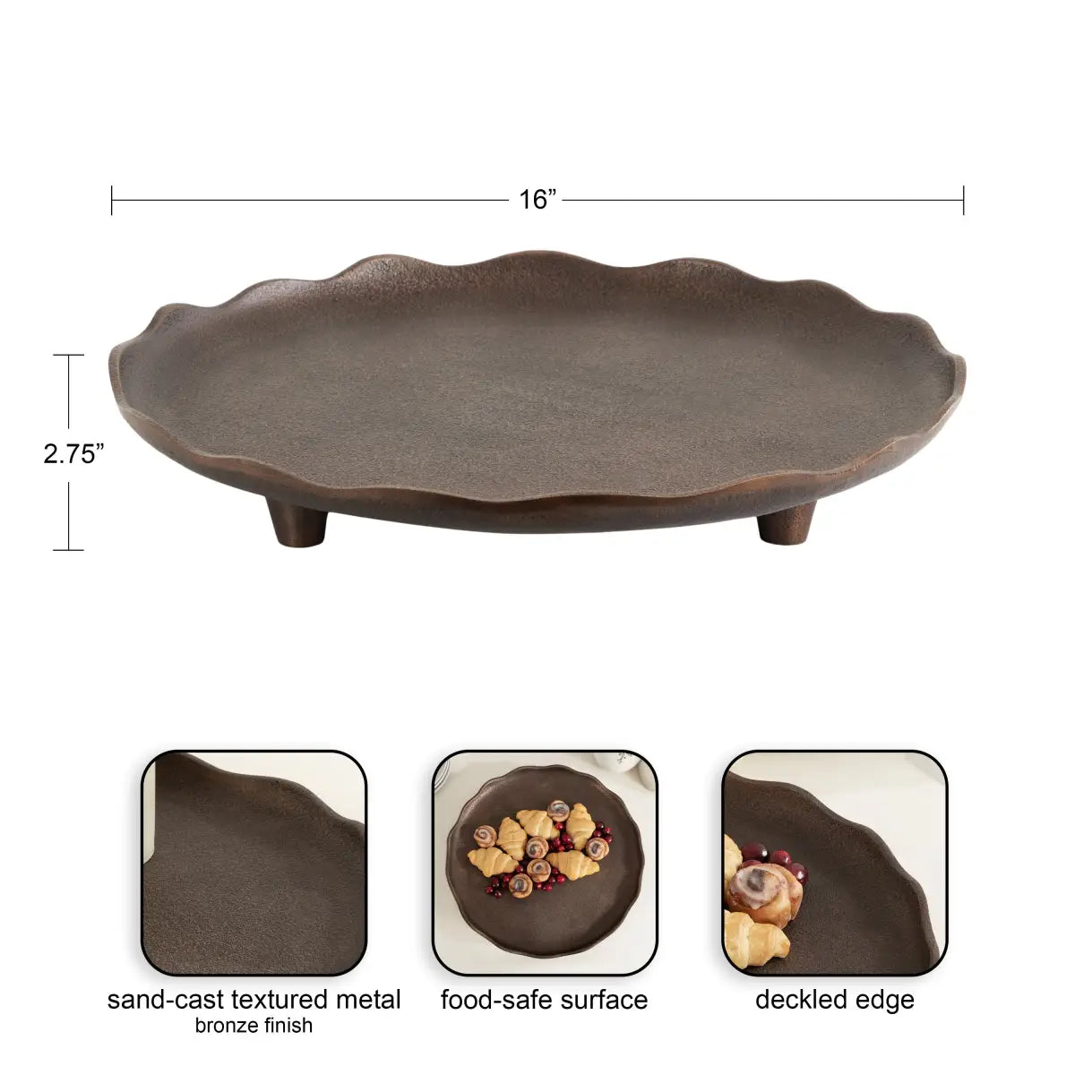 Alessia Decorative Metal Tray - kateandlaurel