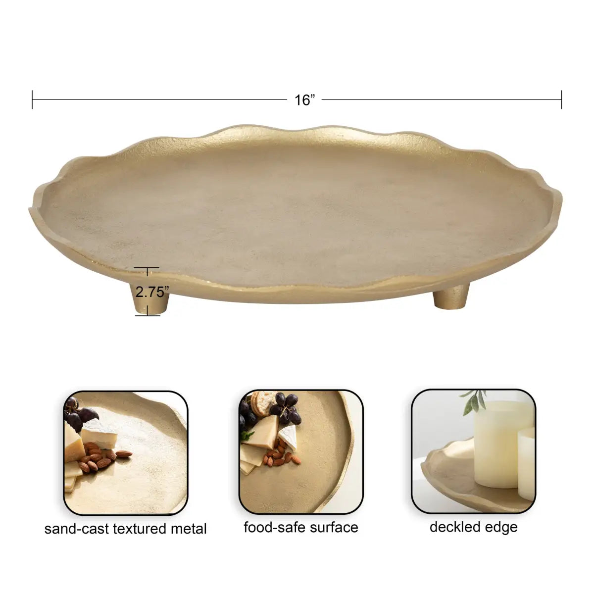 Alessia Decorative Metal Tray - kateandlaurel