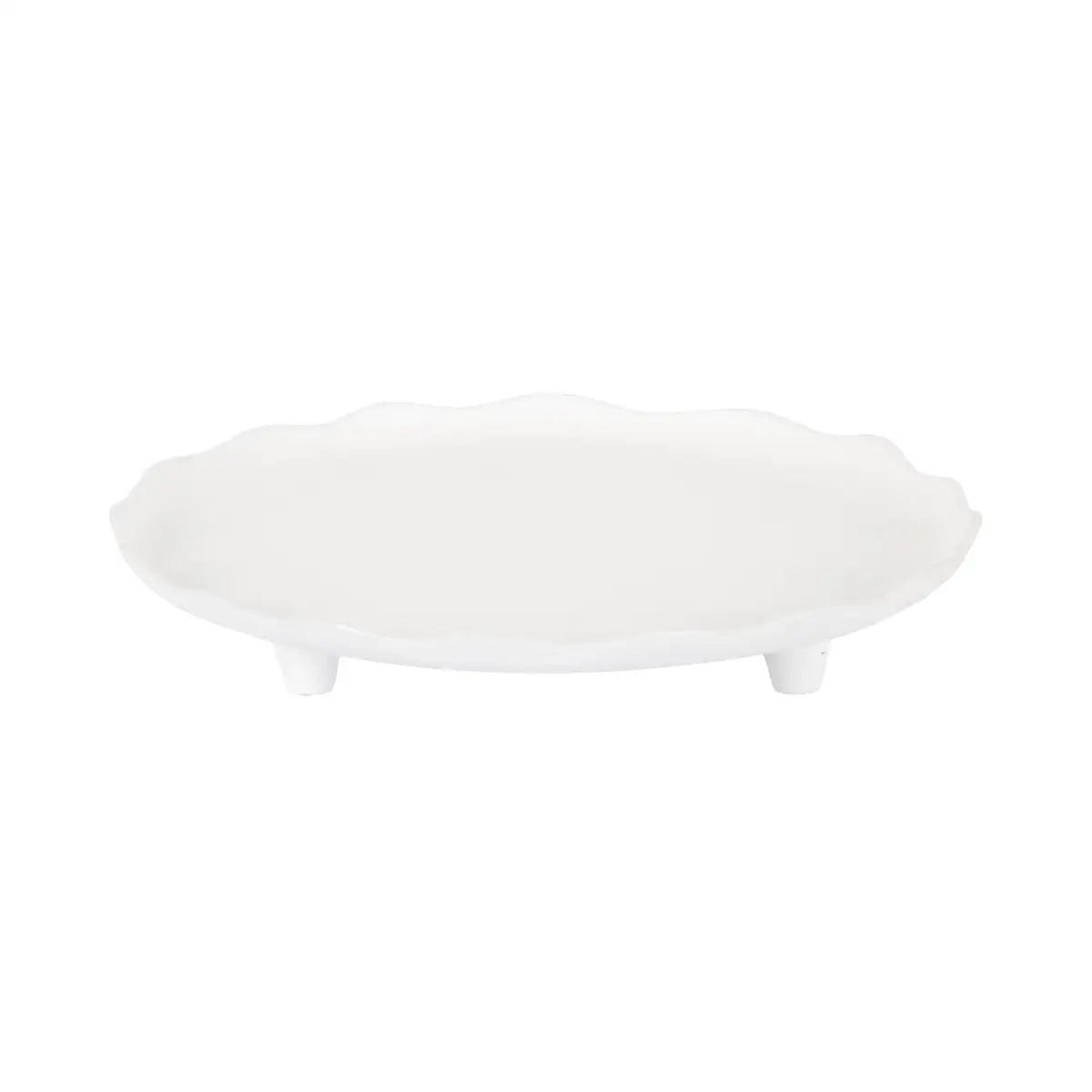 Alessia Decorative Metal Tray - White - kateandlaurel