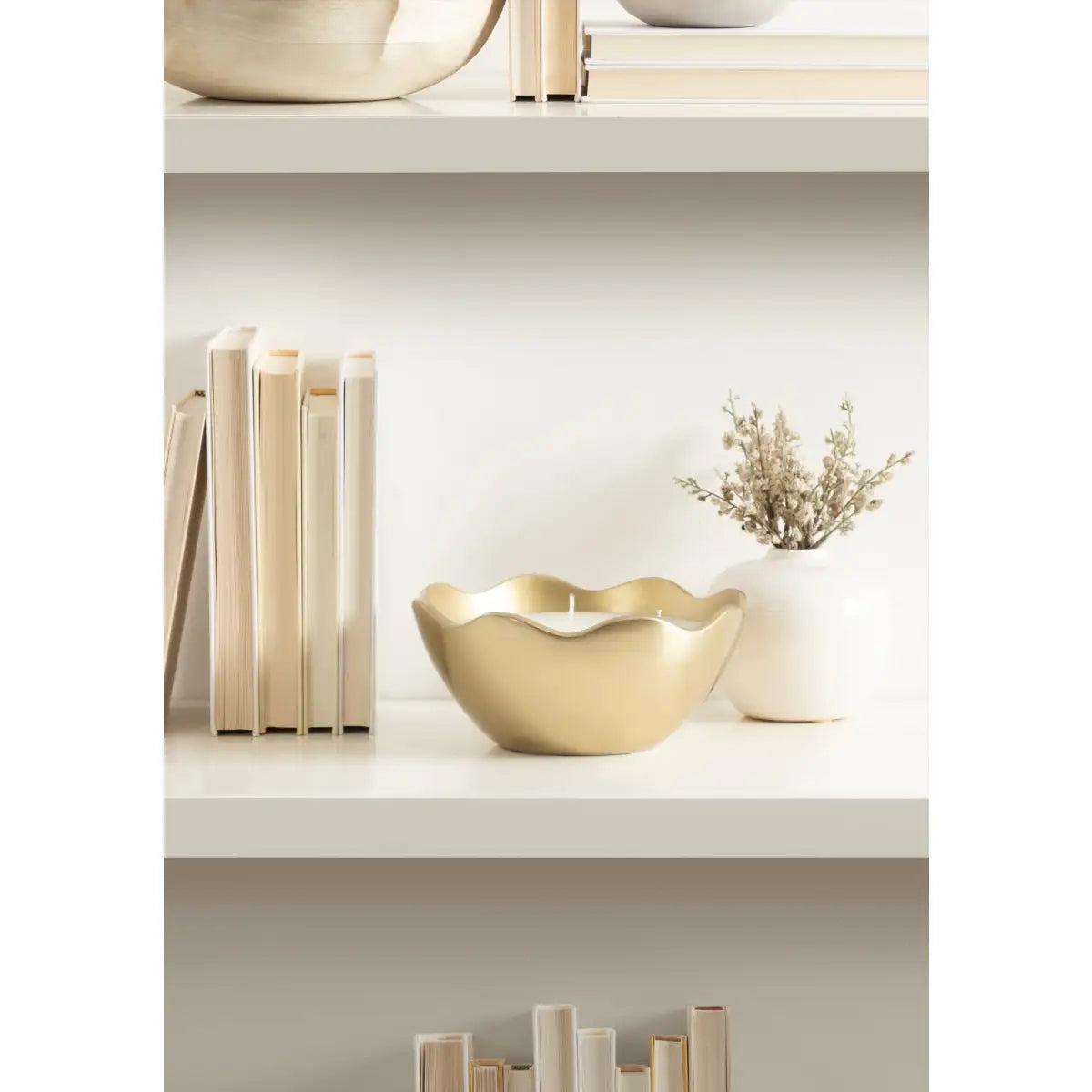 Alessia Scalloped Metal Candle Bowl - kateandlaurel
