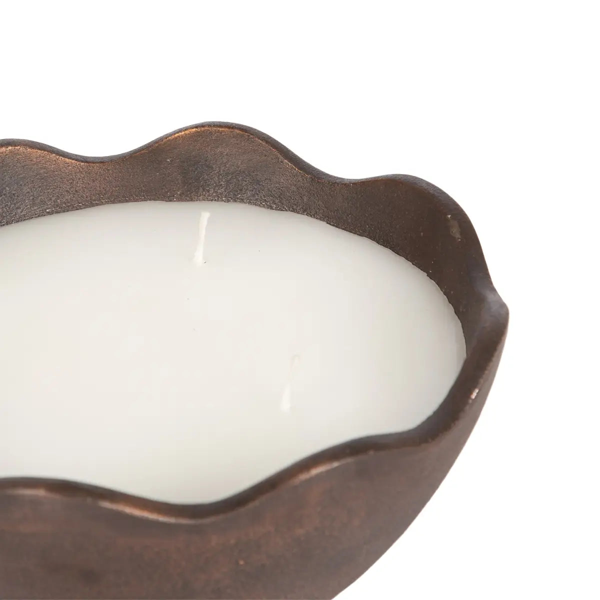 Alessia Scalloped Metal Candle Bowl - kateandlaurel