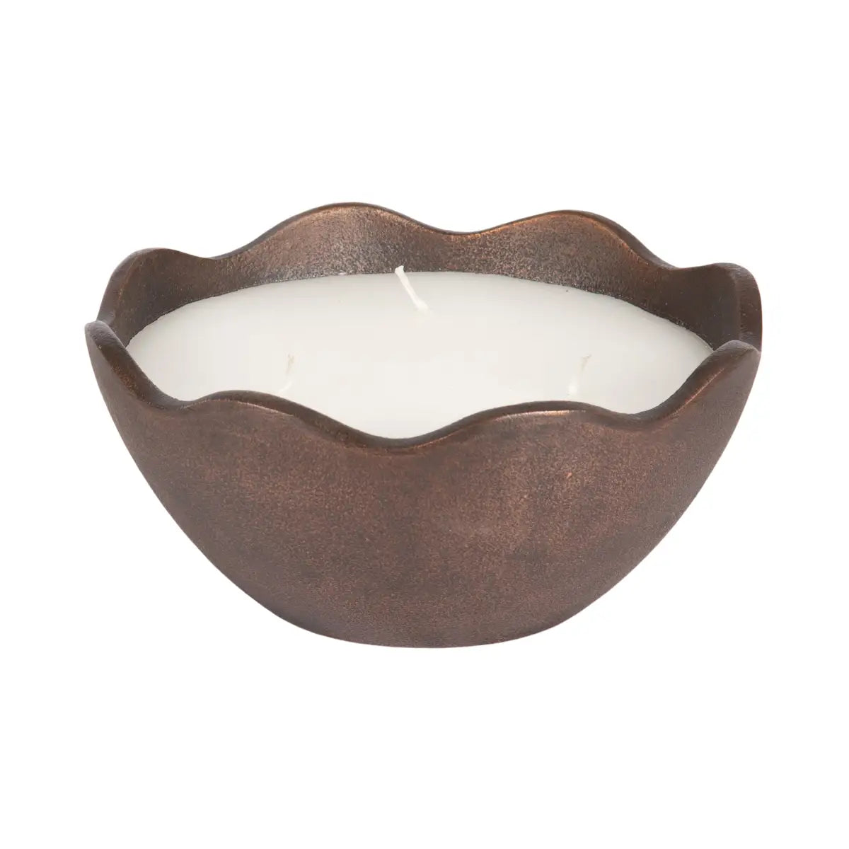 Alessia Scalloped Metal Candle Bowl - Bronze - kateandlaurel