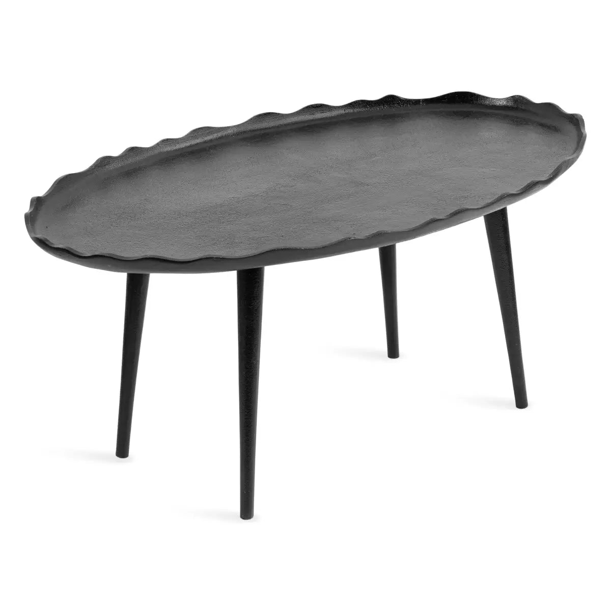 Alessia Oval Metal Coffee Table - Black - kateandlaurel