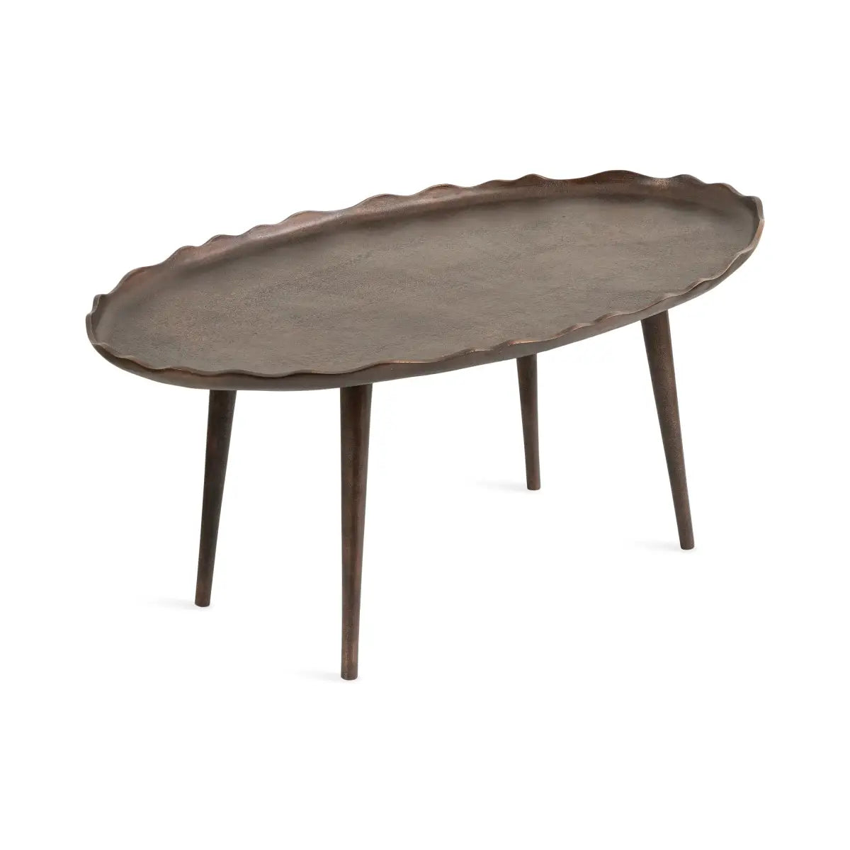 Alessia Oval Metal Coffee Table - Bronze - kateandlaurel