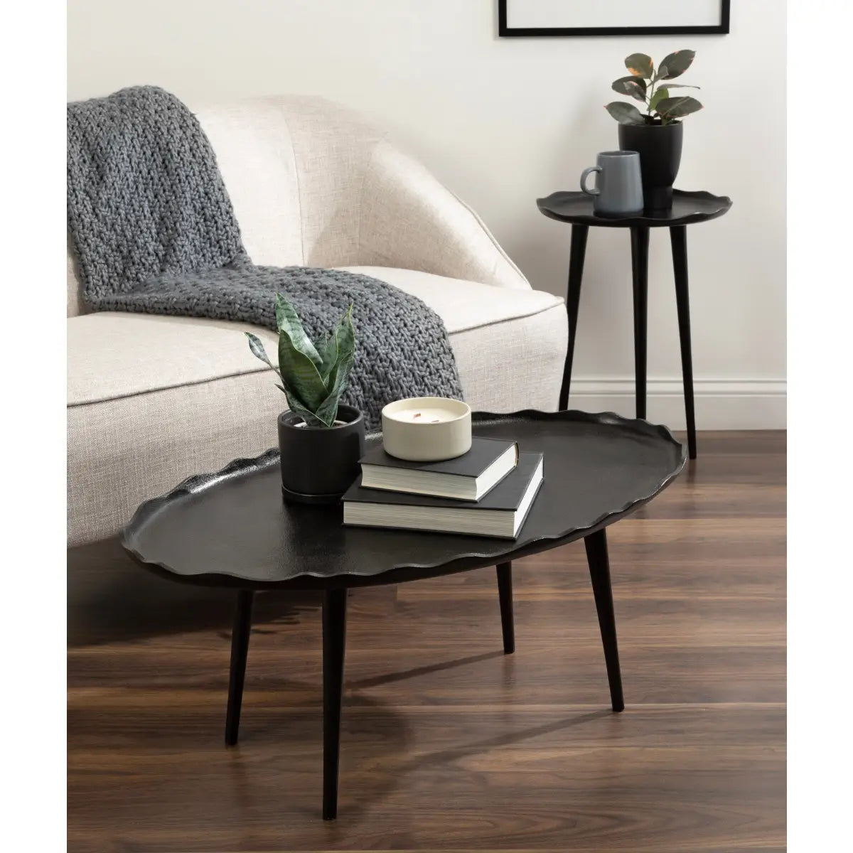 Alessia Oval Metal Coffee Table - kateandlaurel