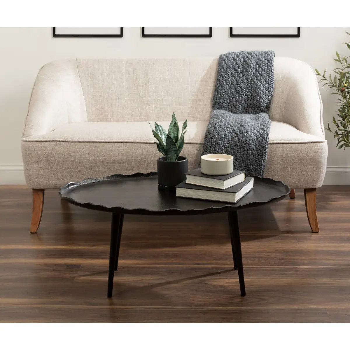 Alessia Oval Metal Coffee Table - kateandlaurel