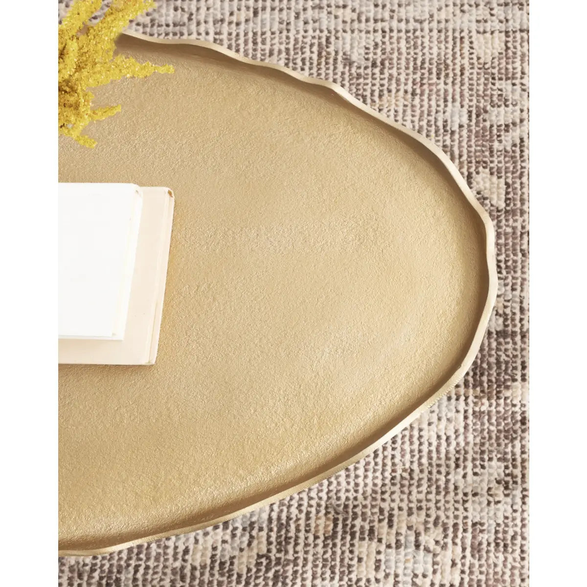 Alessia Oval Metal Coffee Table - kateandlaurel