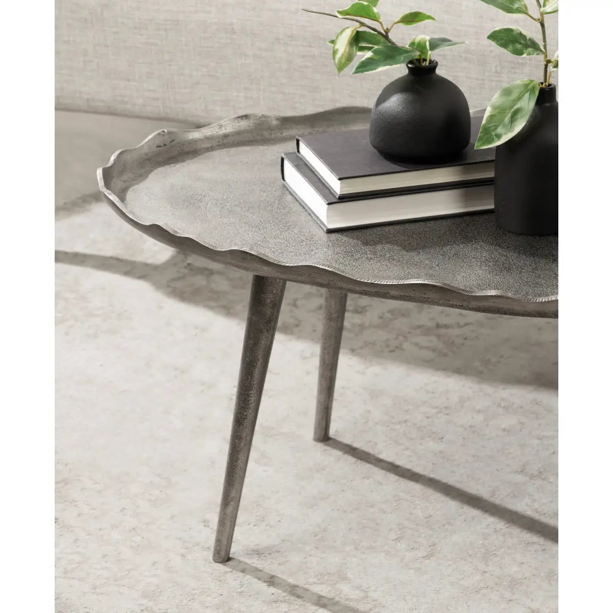 Alessia Oval Metal Coffee Table - kateandlaurel