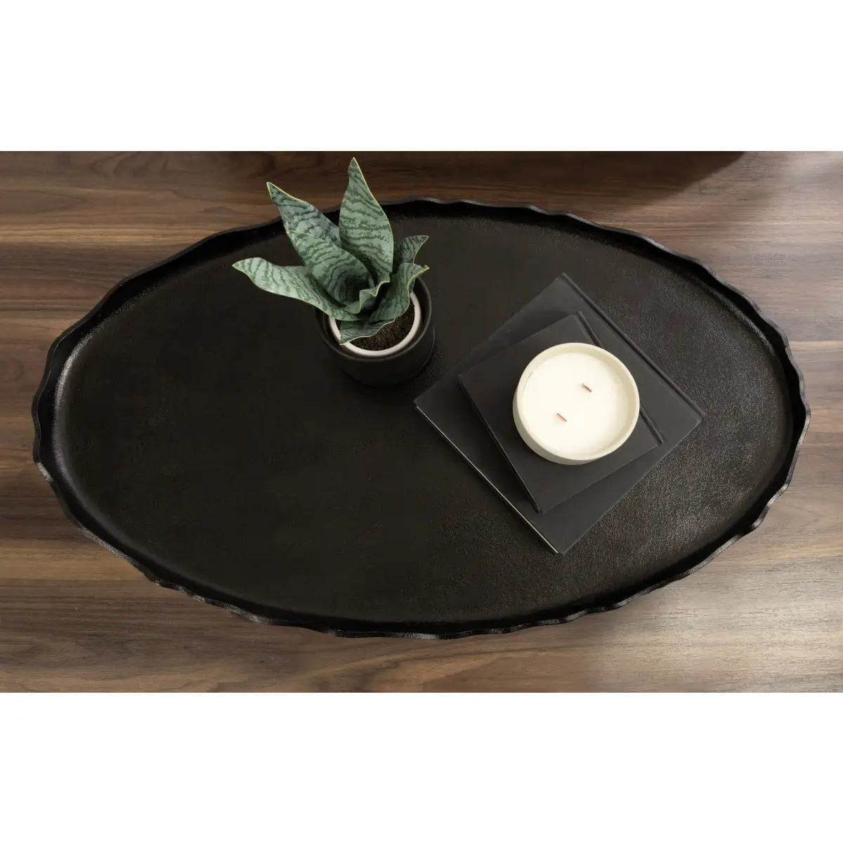 Alessia Oval Metal Coffee Table - kateandlaurel