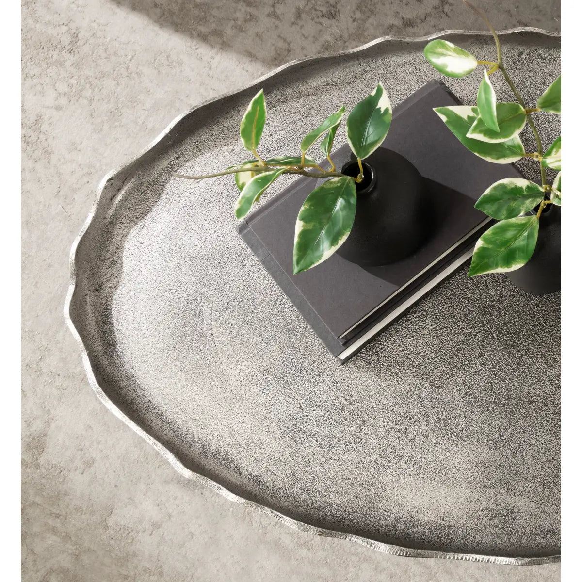Alessia Oval Metal Coffee Table - kateandlaurel