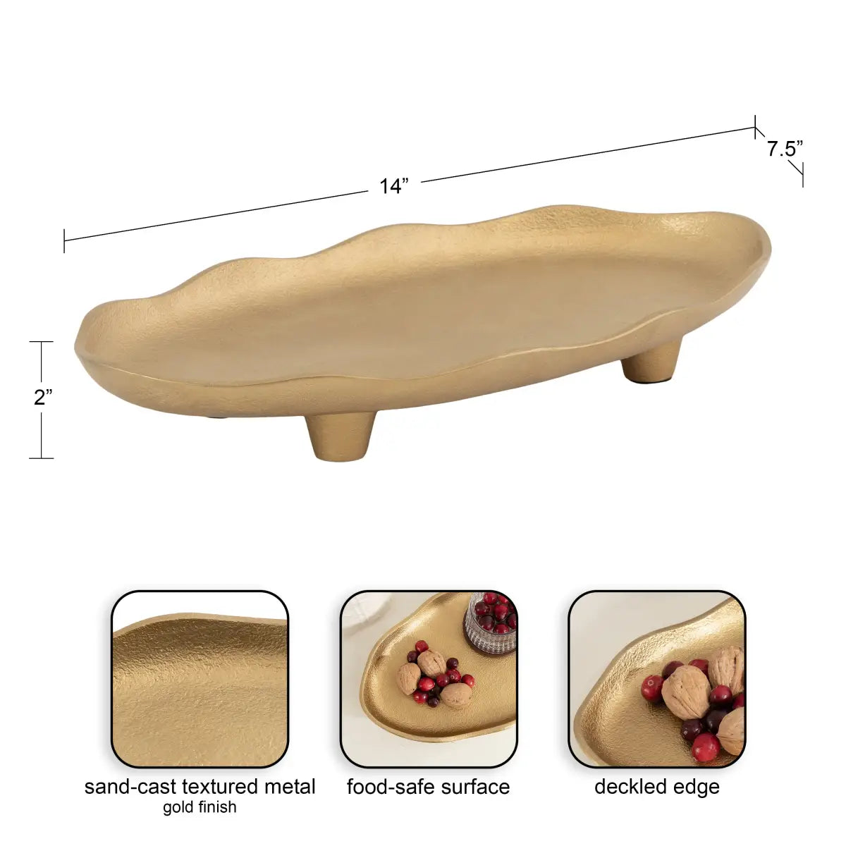 Alessia Oval Tray - Decorative Metal - kateandlaurel