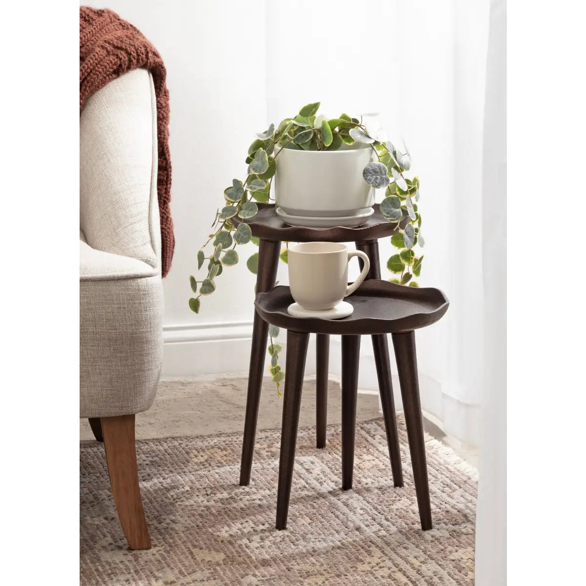 Alessia Metal Plant Stands - Set of 2 - kateandlaurel