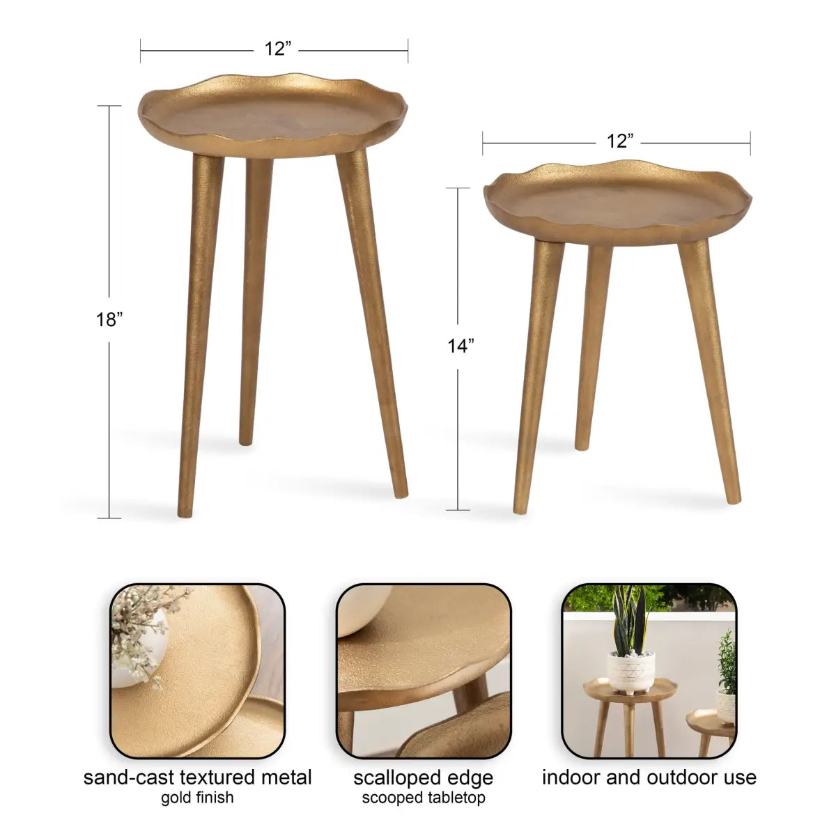 Alessia Metal Plant Stands - Set of 2 - kateandlaurel