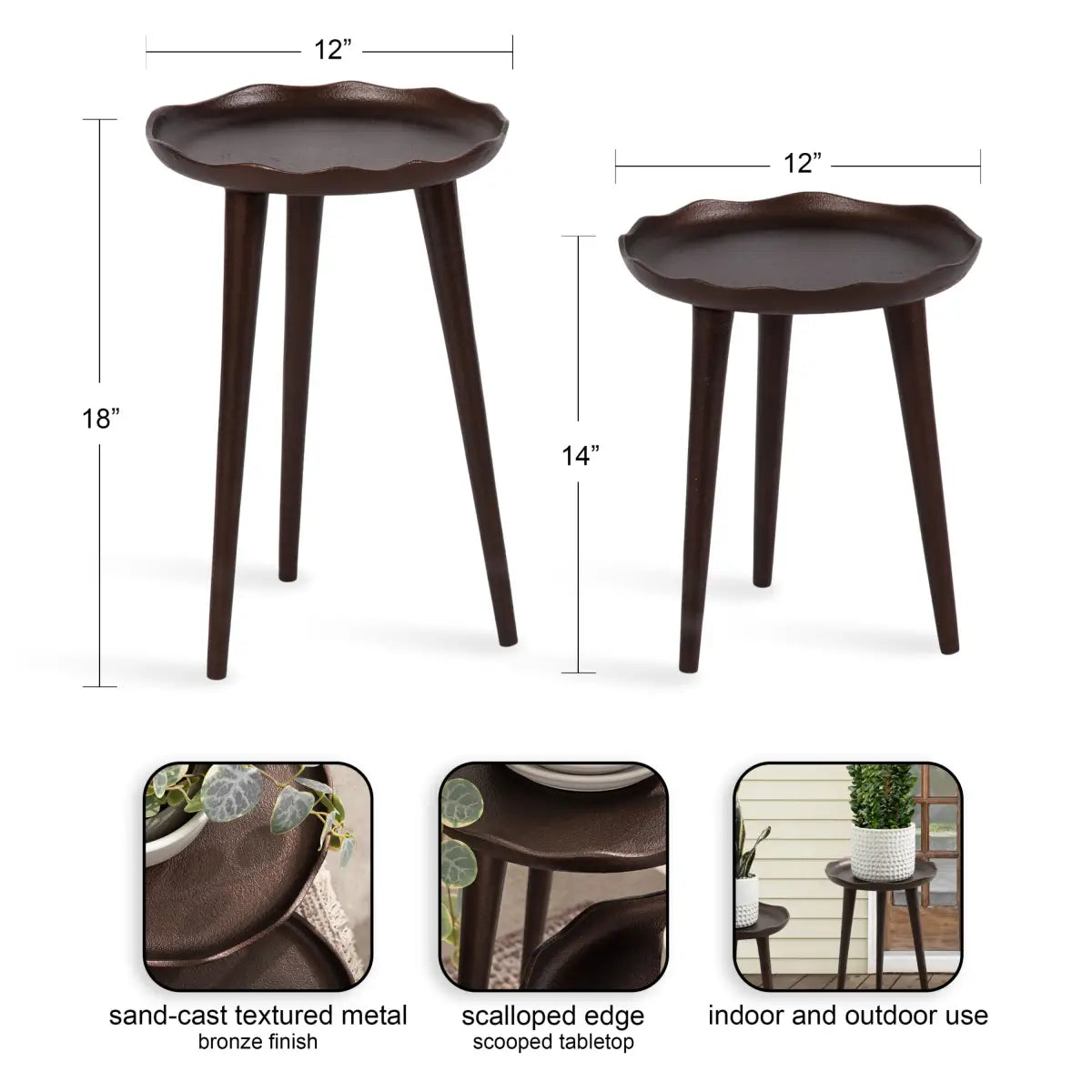 Alessia Metal Plant Stands - Set of 2 - kateandlaurel