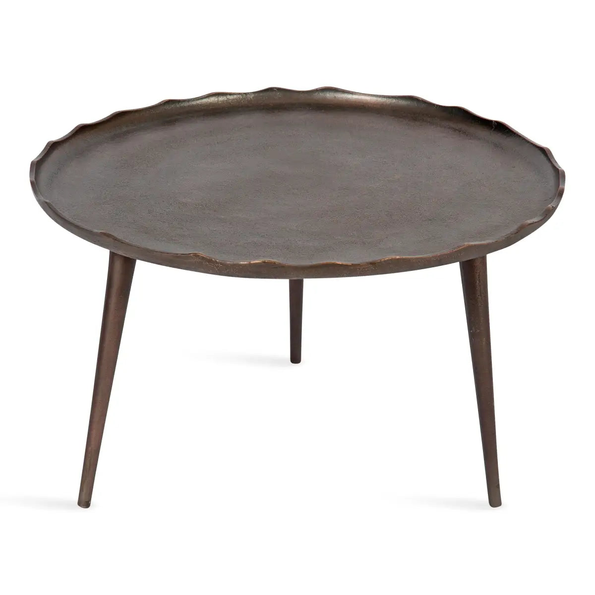 Alessia Round Metal Coffee Table - Bronze - kateandlaurel