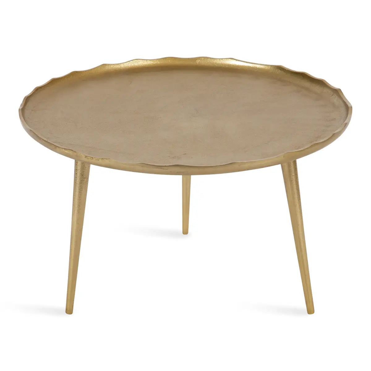 Alessia Round Metal Coffee Table - Gold - kateandlaurel