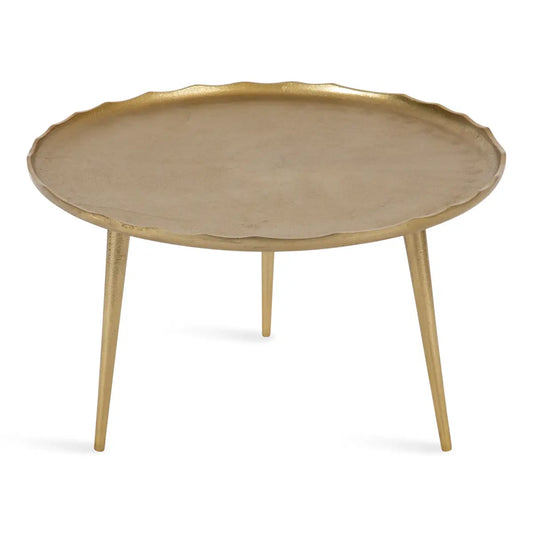 Alessia Round Metal Coffee Table - Gold - kateandlaurel