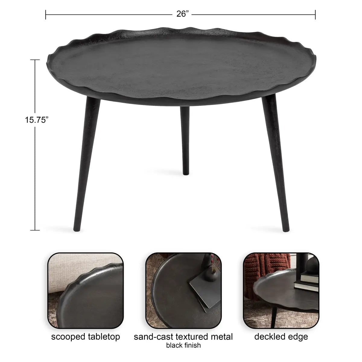 Alessia Round Metal Coffee Table - kateandlaurel