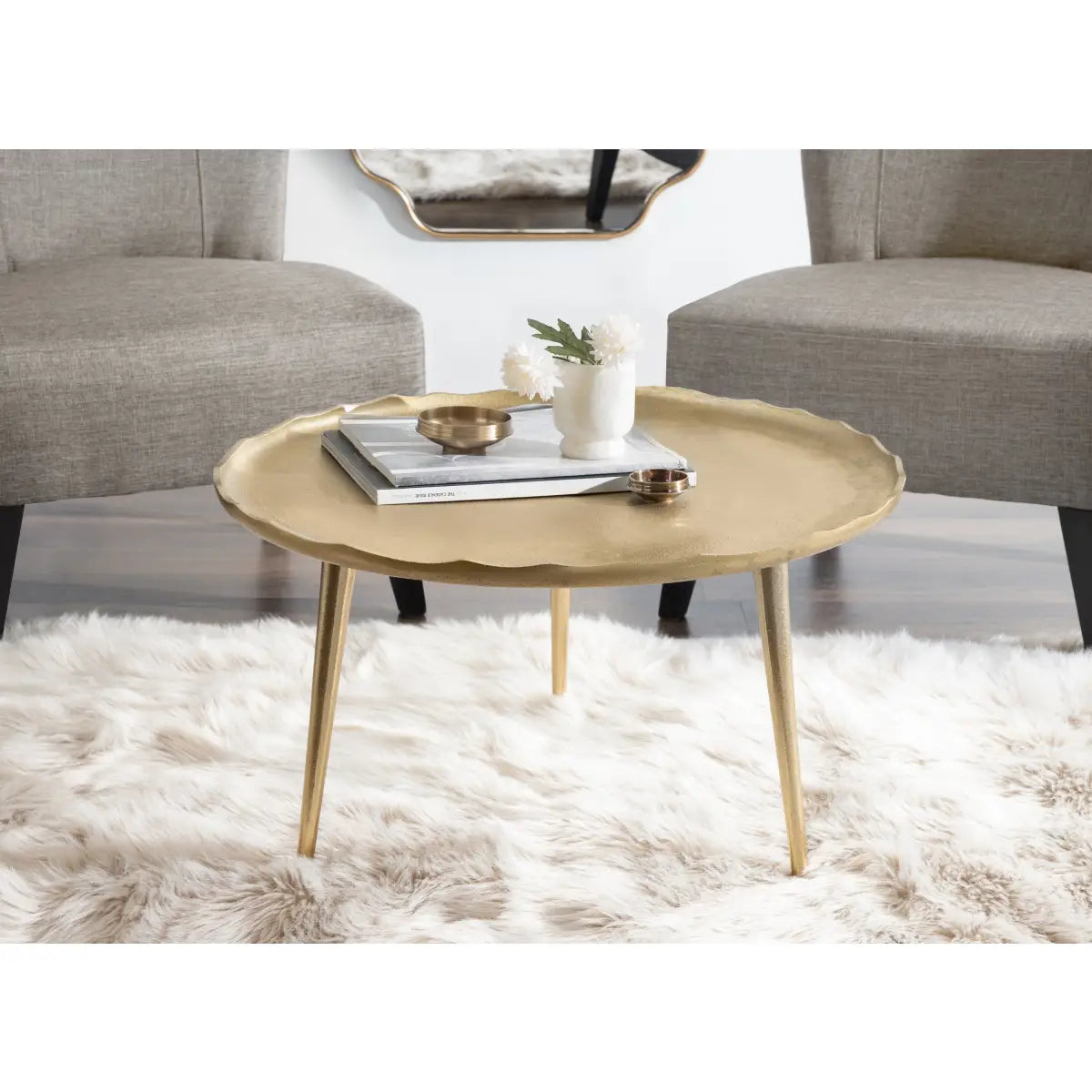 Alessia Round Metal Coffee Table - kateandlaurel