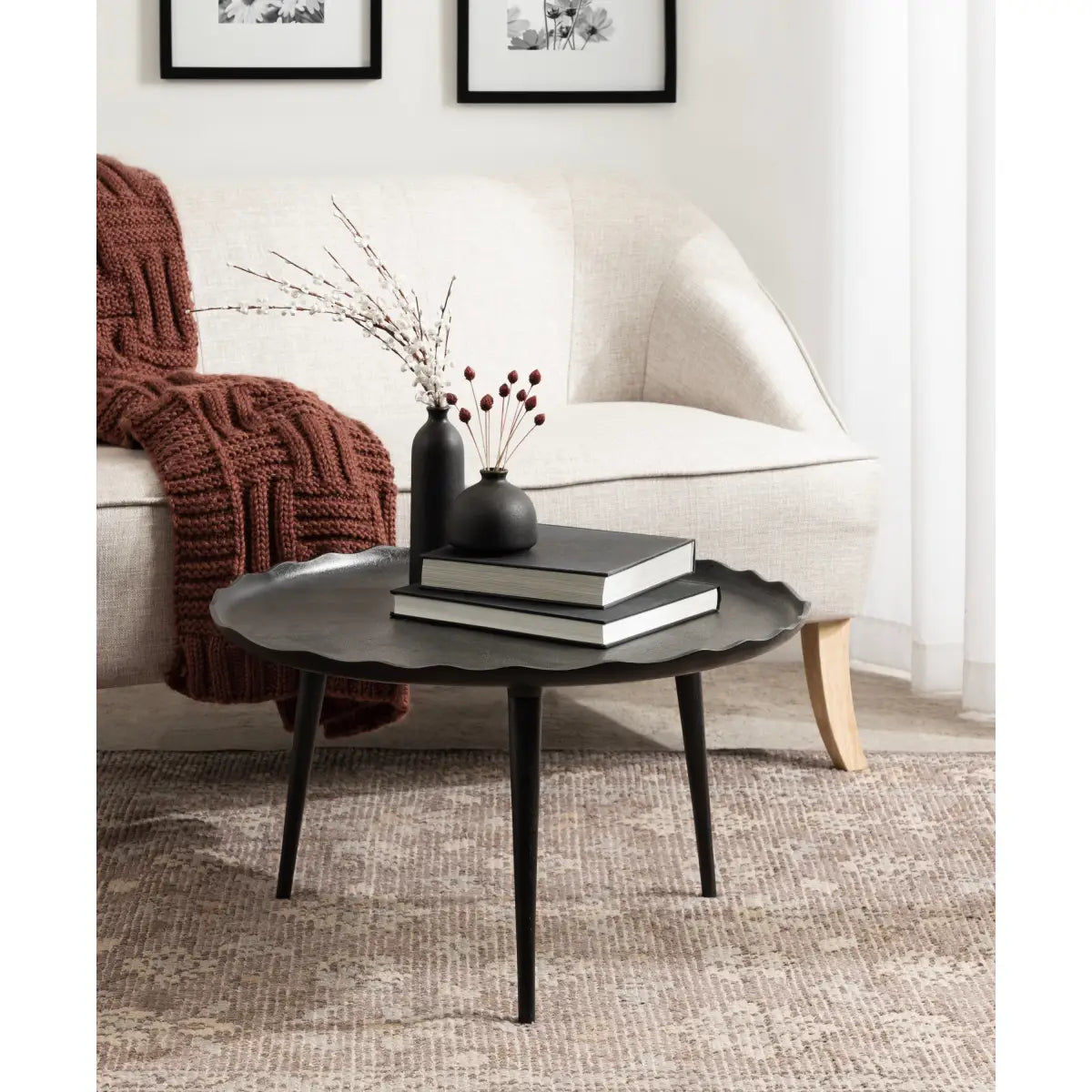 Alessia Round Metal Coffee Table - kateandlaurel