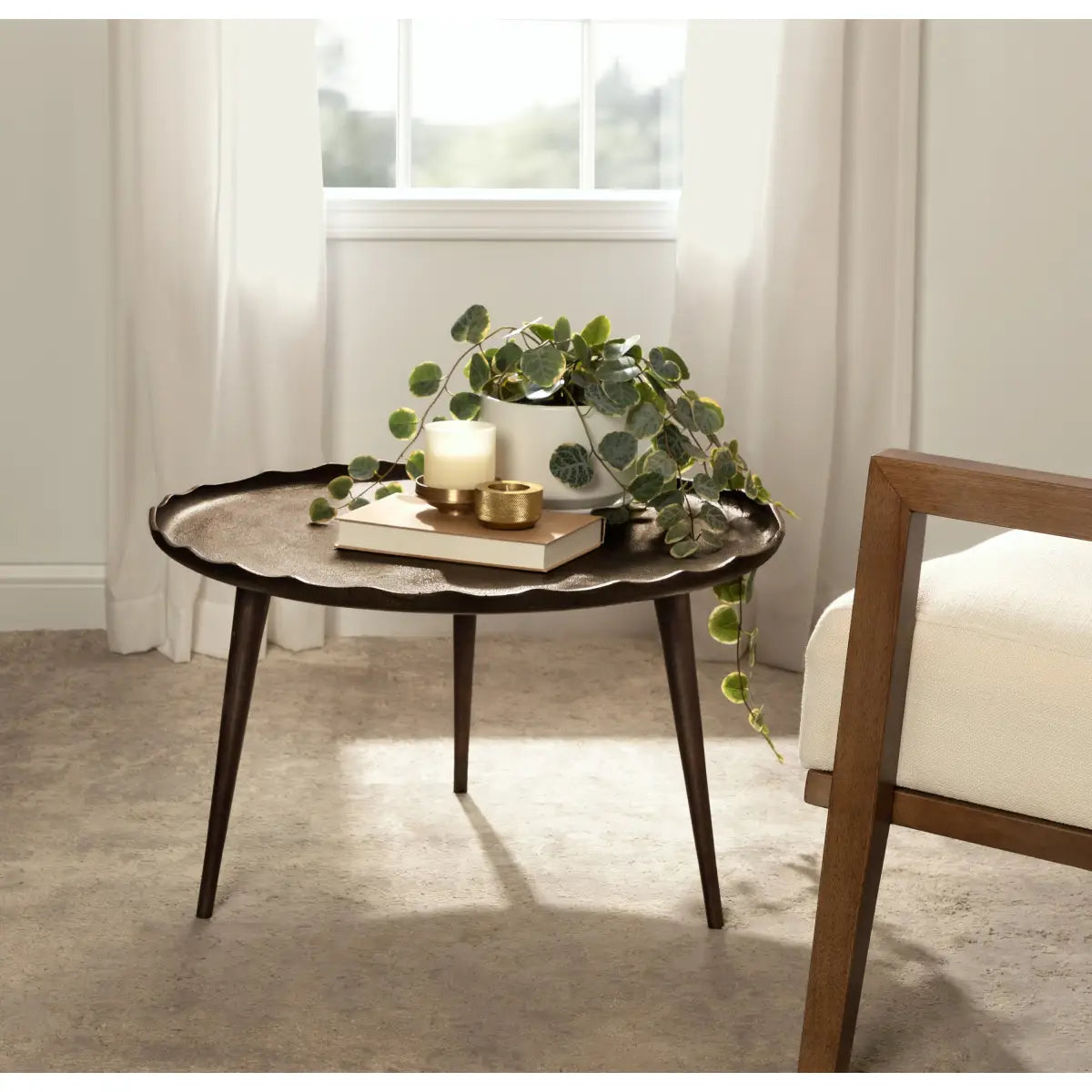 Alessia Round Metal Coffee Table - kateandlaurel