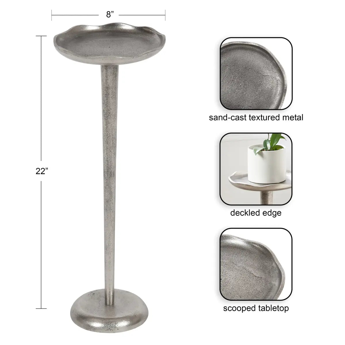 Alessia Round Cocktail Table or Plant Stand - kateandlaurel
