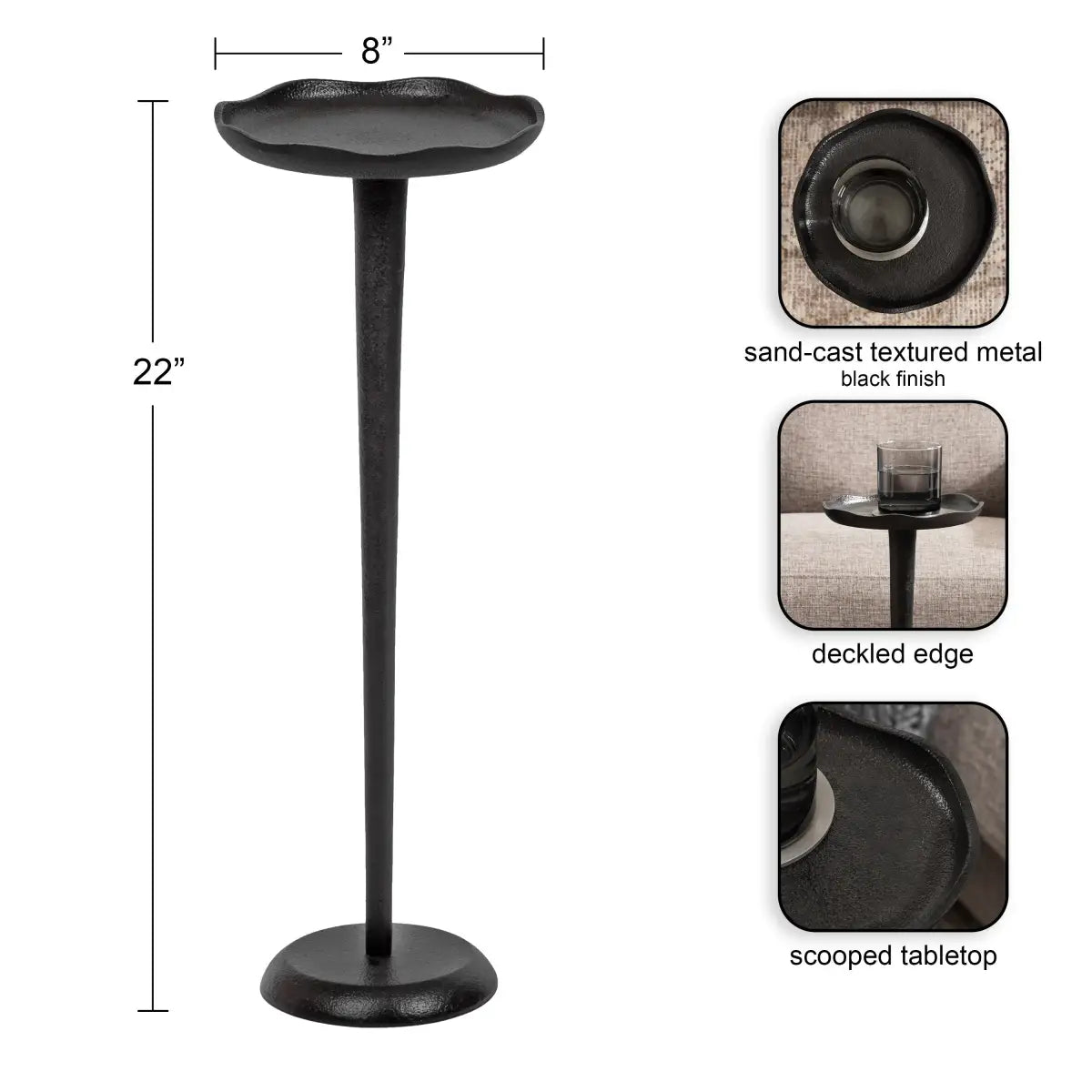 Alessia Round Cocktail Table or Plant Stand - kateandlaurel