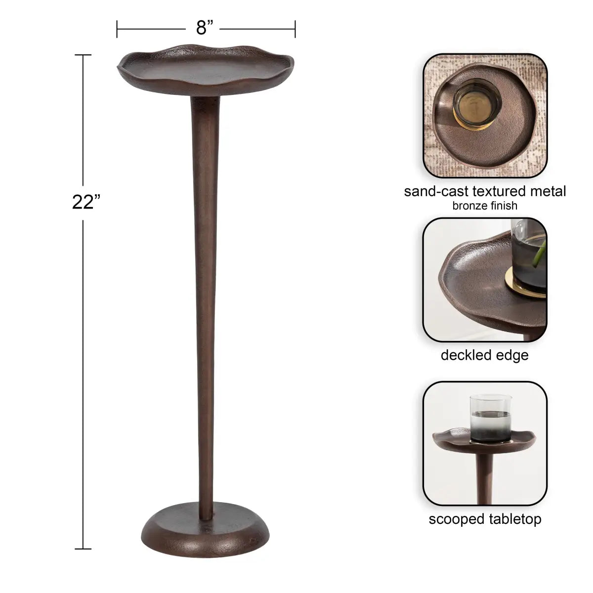Alessia Round Cocktail Table or Plant Stand - kateandlaurel
