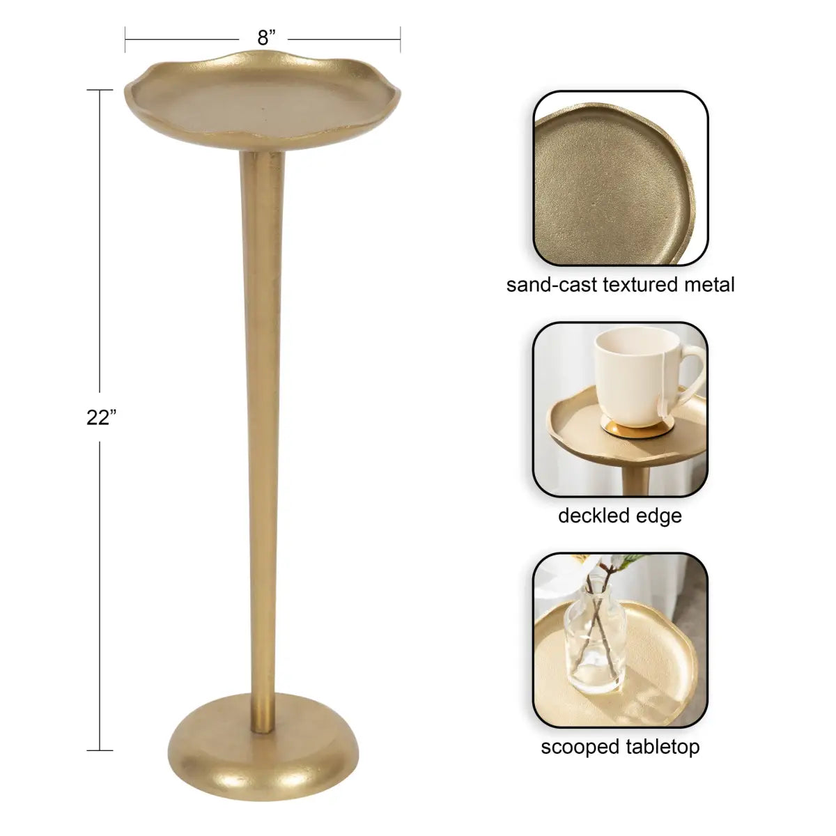Alessia Round Cocktail Table or Plant Stand - kateandlaurel