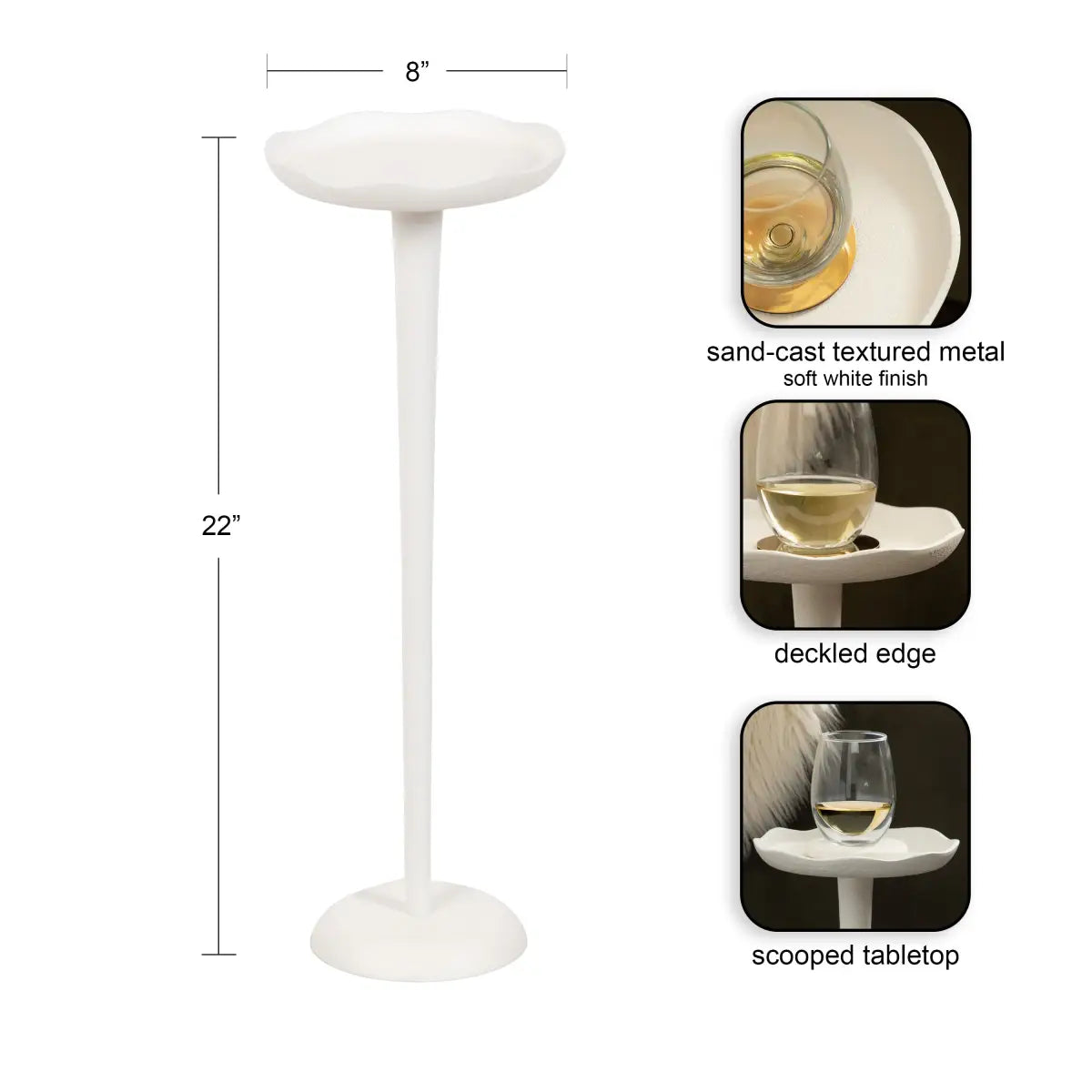 Alessia Round Cocktail Table or Plant Stand - kateandlaurel
