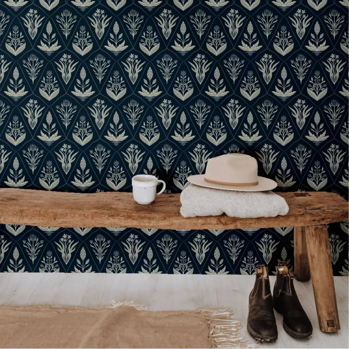 Alexandra Wallpaper - Geometric Flowers - by Lisee Ree - Loomwell Home Goods