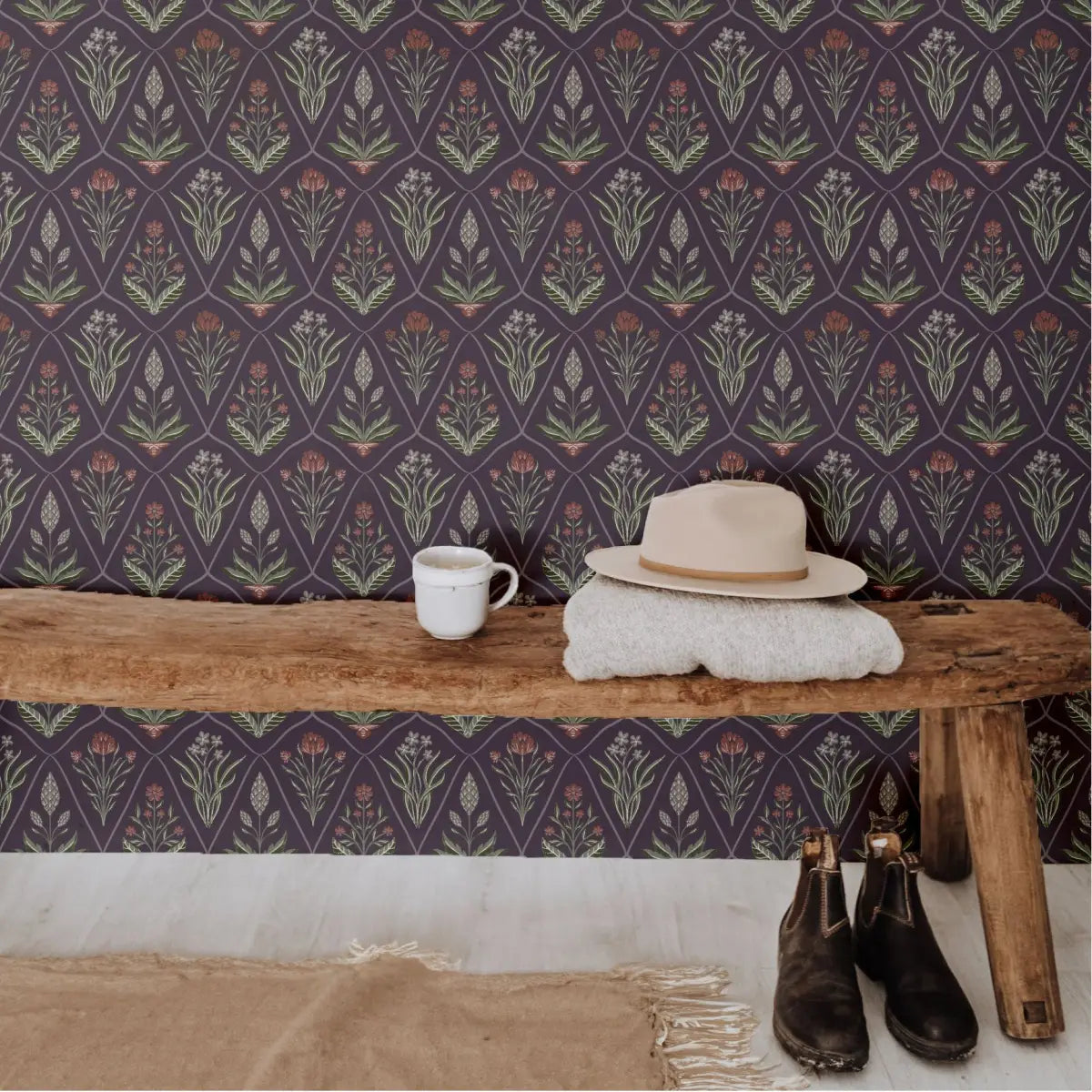 Alexandra Wallpaper - Geometric Flowers - by Lisee Ree - Loomwell Home Goods