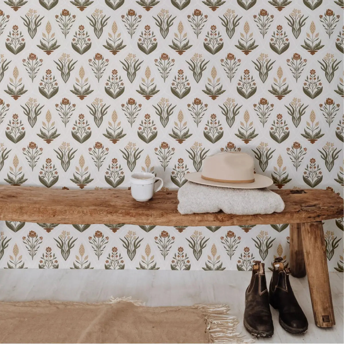 Alexandra Wallpaper - Geometric Flowers - by Lisee Ree - Loomwell Home Goods