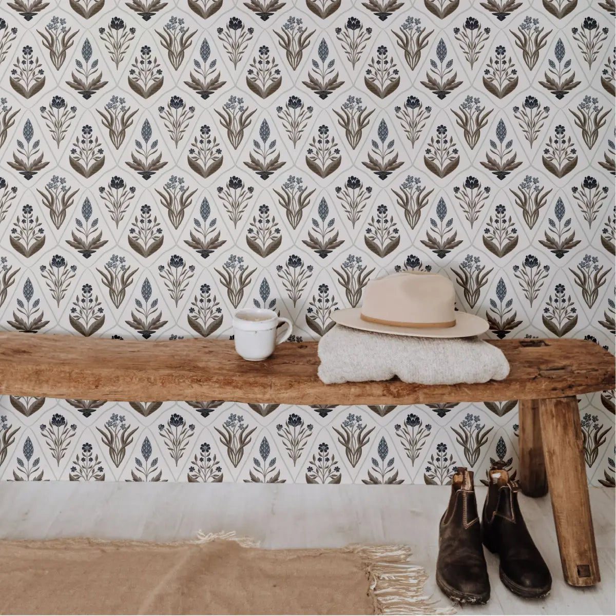 Alexandra Wallpaper - Geometric Flowers - by Lisee Ree - Loomwell Home Goods