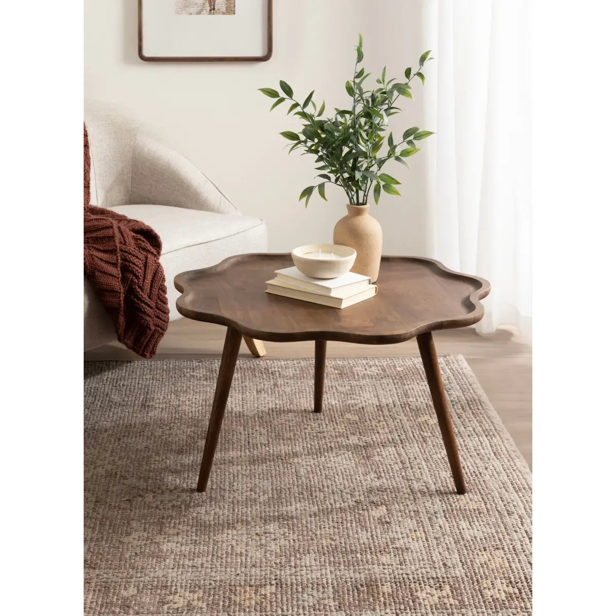 Alezar Scallop Wood Coffee Table - kateandlaurel