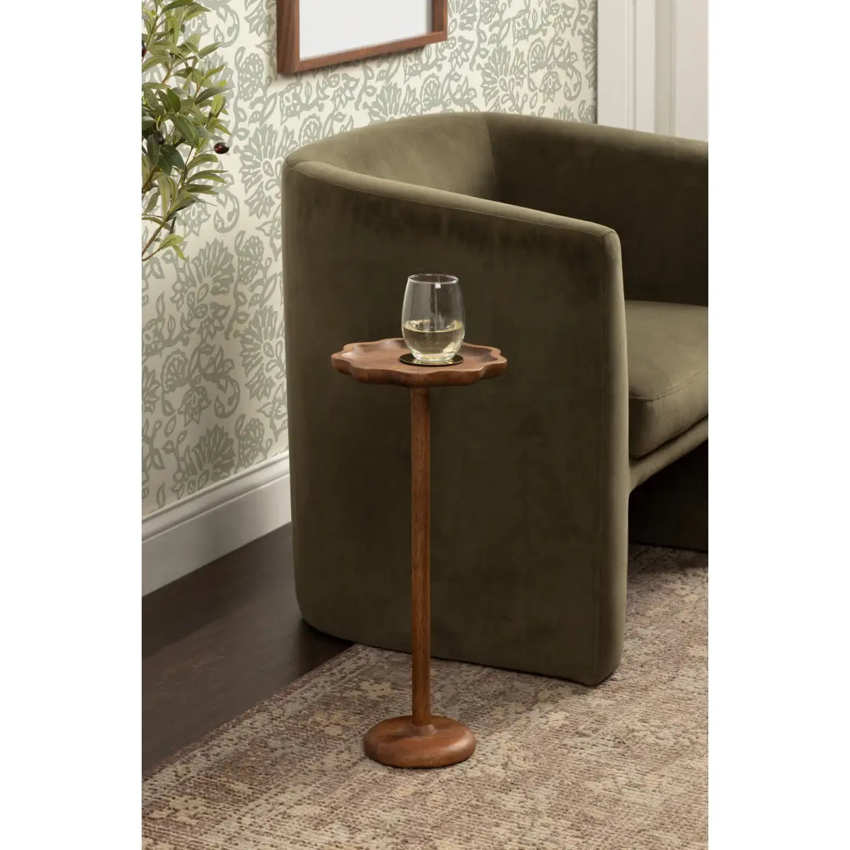 Alezar Scallop Wood Cocktail Table or Plant Stand - kateandlaurel