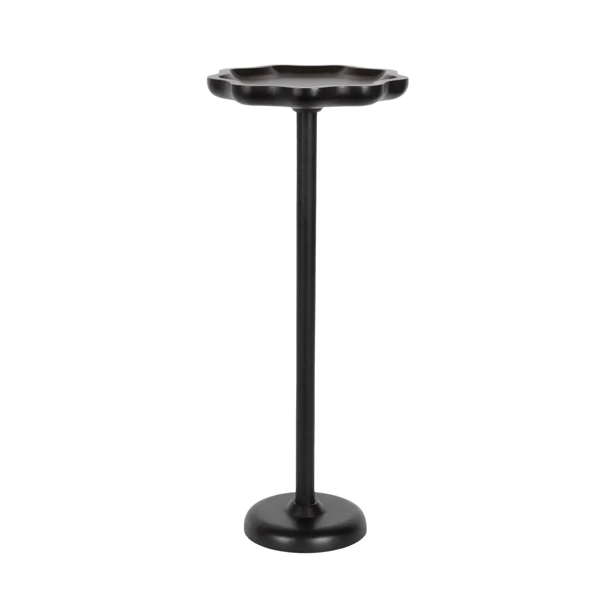 Alezar Scallop Wood Cocktail Table or Plant Stand - Black - kateandlaurel