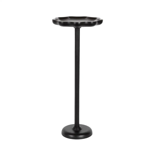 Alezar Scallop Wood Cocktail Table or Plant Stand - Black - kateandlaurel