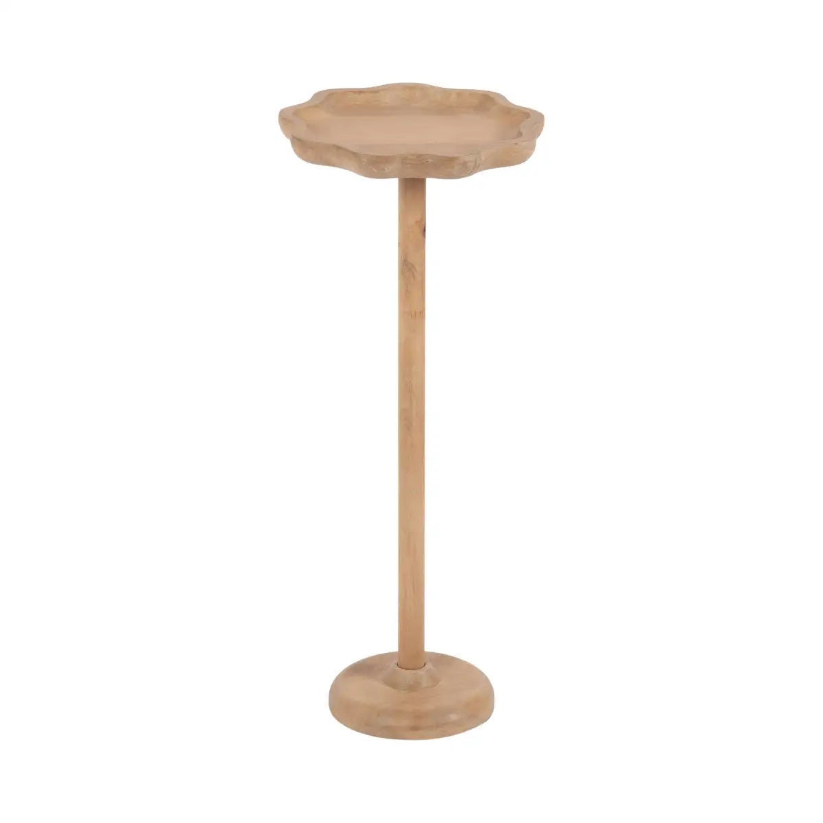 Alezar Scallop Wood Cocktail Table or Plant Stand - Natural - kateandlaurel