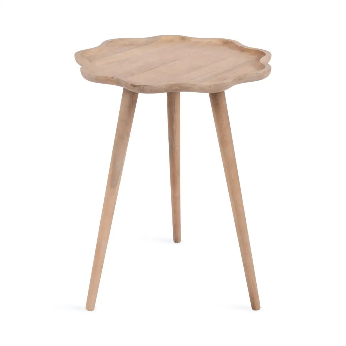 Alezar Scallop Wood Side Table - kateandlaurel