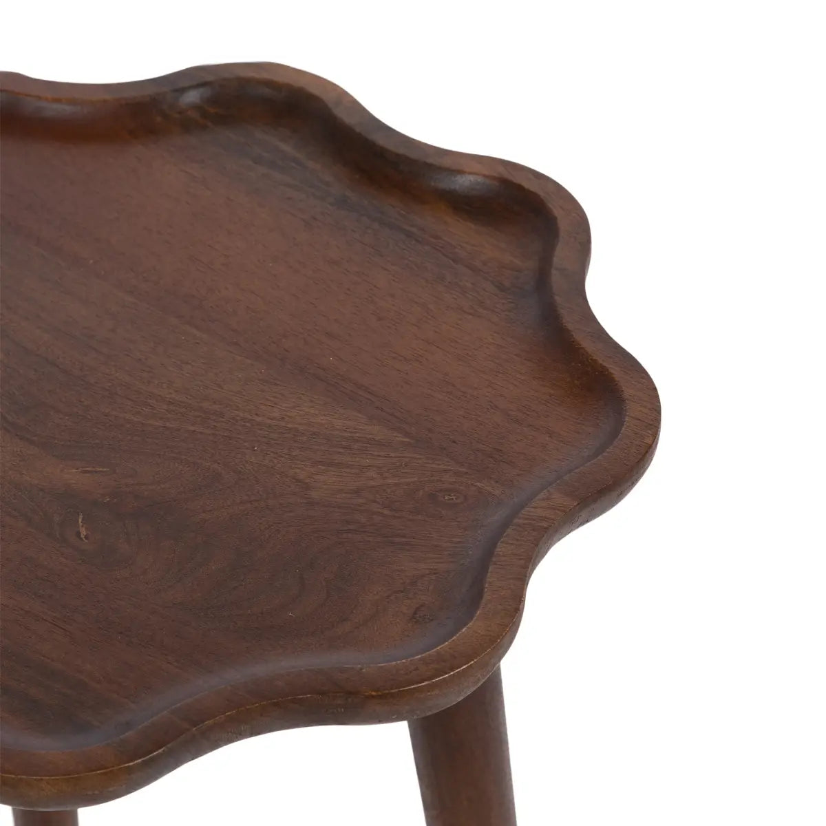 Alezar Scallop Wood Side Table - kateandlaurel