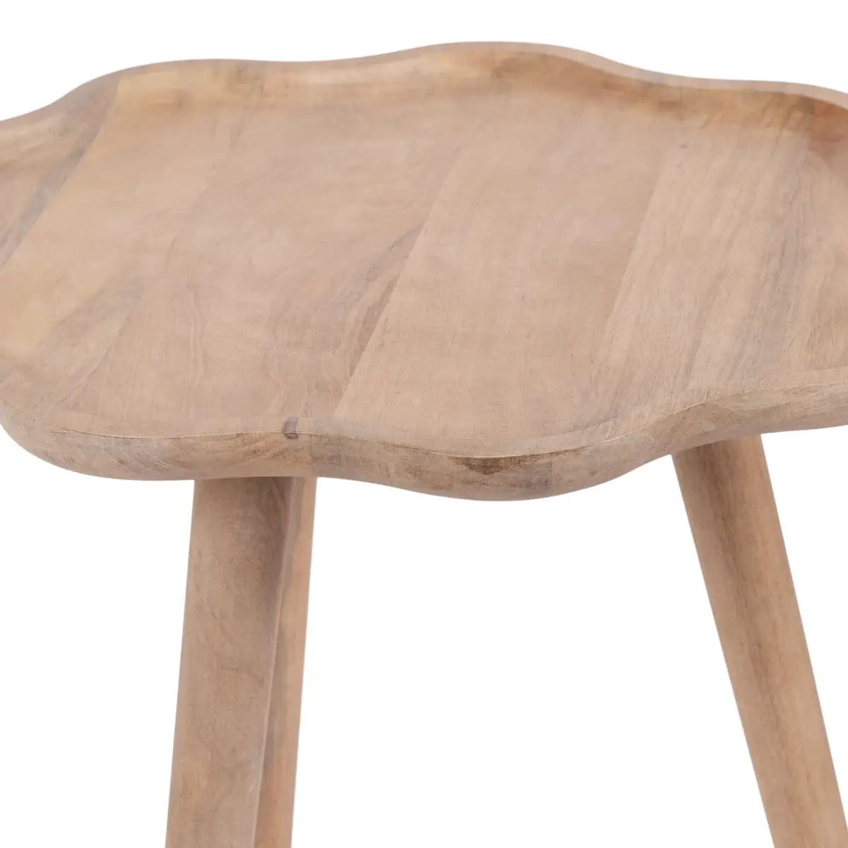 Alezar Scallop Wood Side Table - kateandlaurel