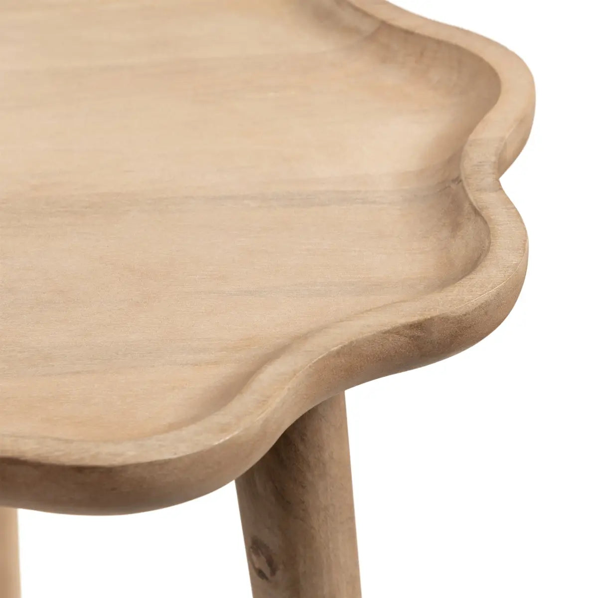 Alezar Scallop Wood Side Table - kateandlaurel