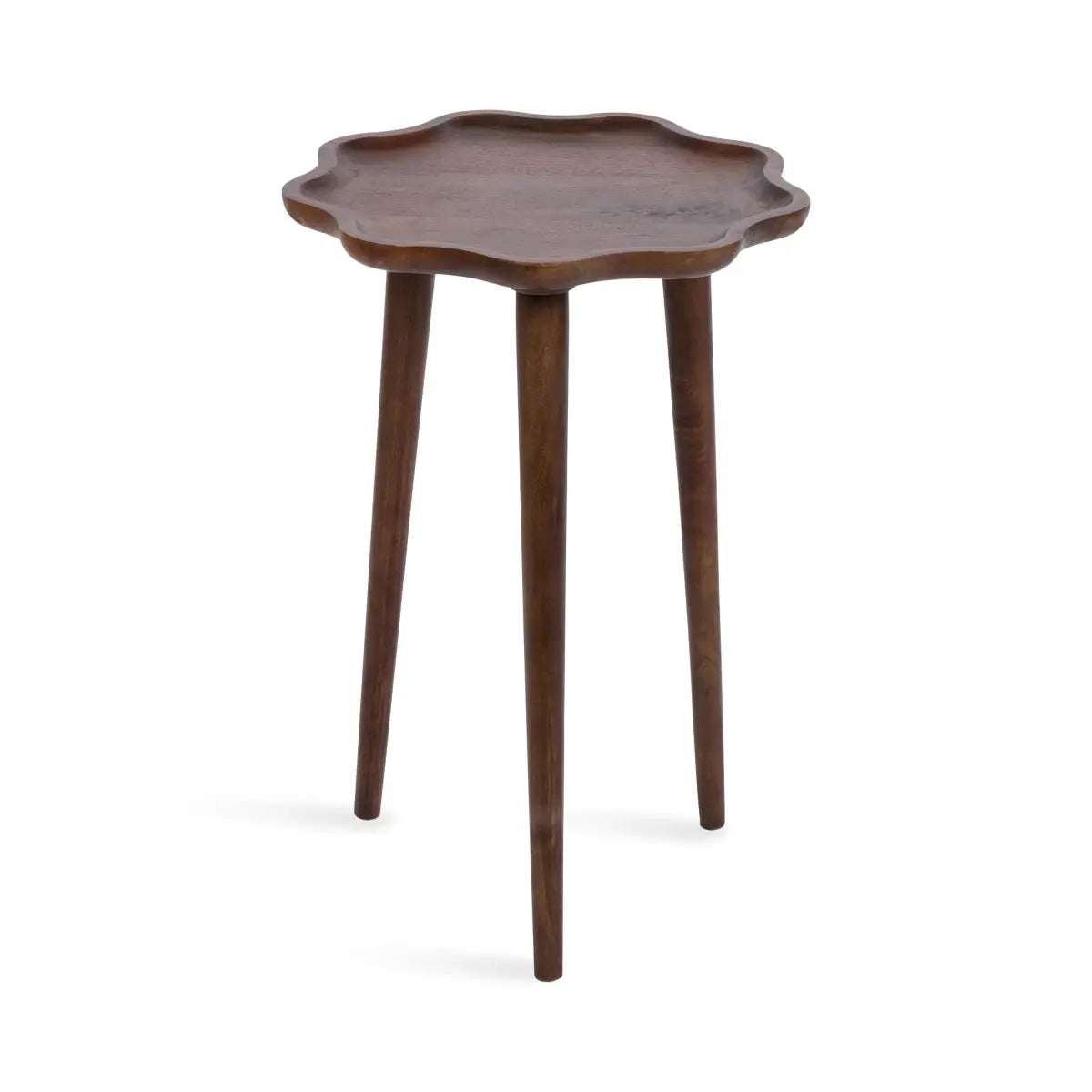 Alezar Scallop Wood Side Table - kateandlaurel