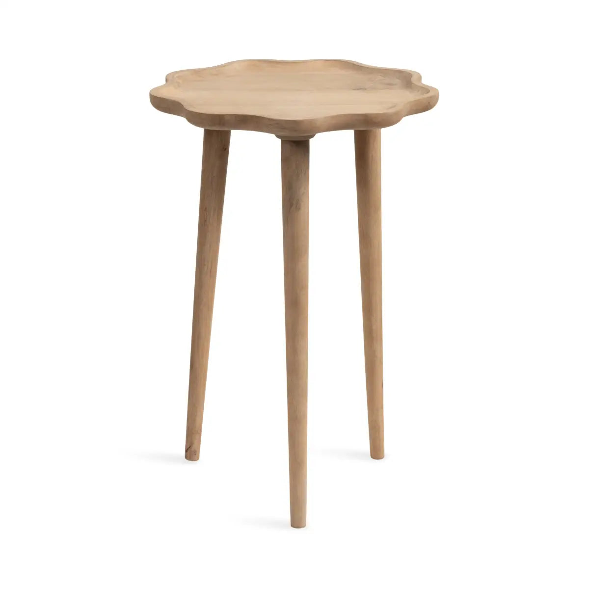 Alezar Scallop Wood Side Table - kateandlaurel